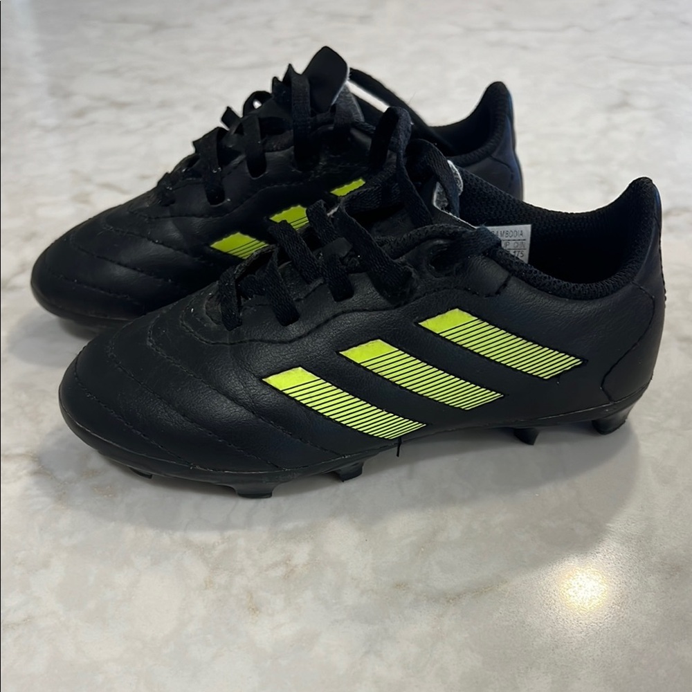 Adidas Black and Neon Green Soccer Cleats